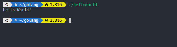Menjalankan file hasile cmpilasi golang