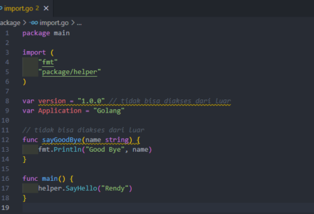 Kode program access modifier