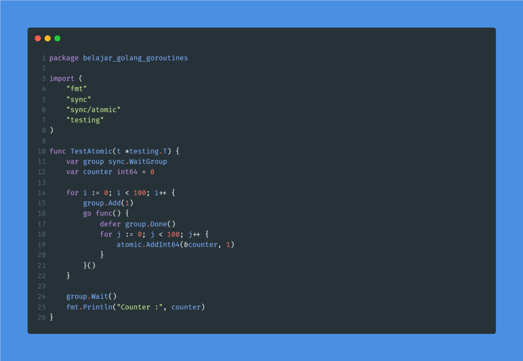 Kode program atomic