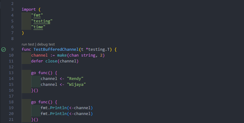 Kode program buffered channel