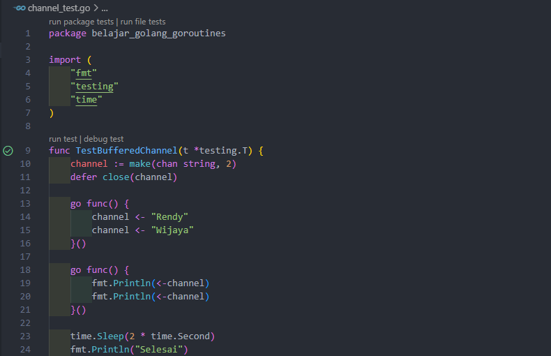 Kode program buffered channel