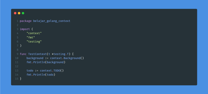 Kode program membuat context