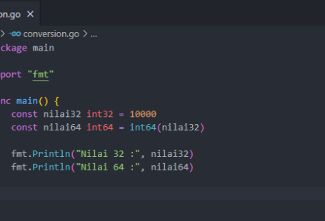 Konversi tipe data pada golang