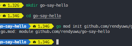Membuat module dengan command go mod init