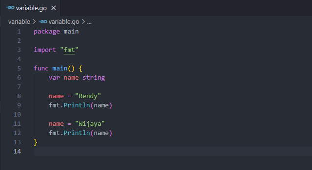 Deklarasi variable golang
