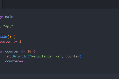 Menggunakan for pada golang