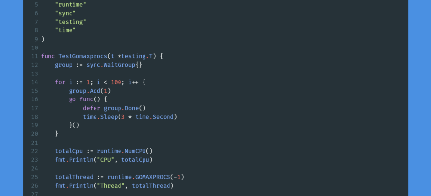 Kode program GOMAXPROCS