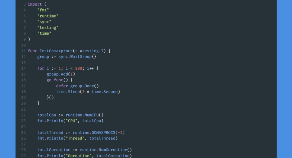 Kode program GOMAXPROCS