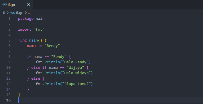 Menggunakan if expression pada golang