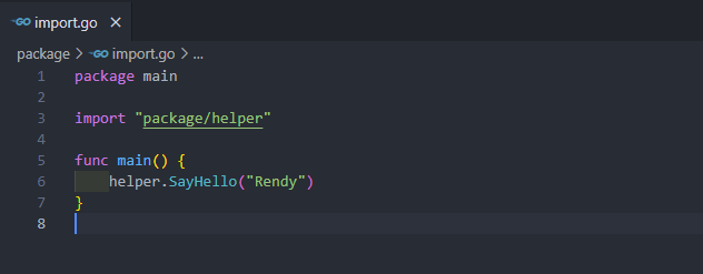 Import package pada golang