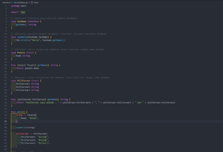 Membuat interface pada golang