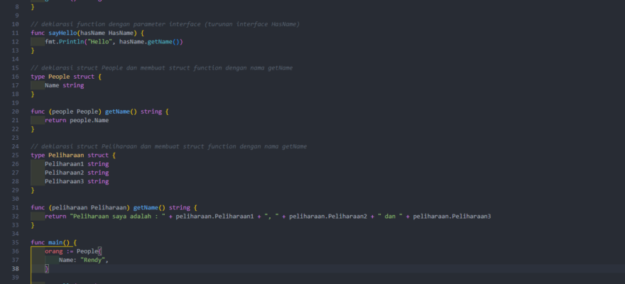 Membuat interface pada golang