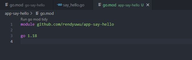Isi file go.mod app-say-hello