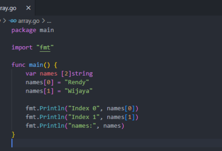 Membuat array pada golang