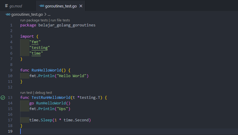 Membuat goroutine pada golang
