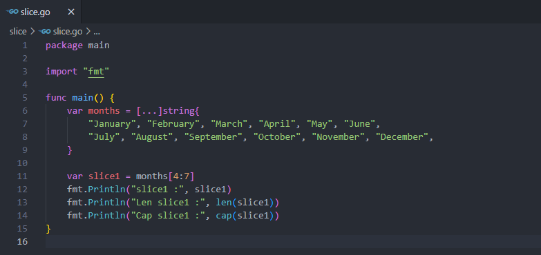 Membuat slice pada golang
