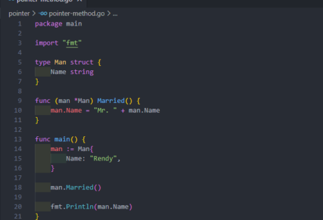 Method dengan pointer pada golang