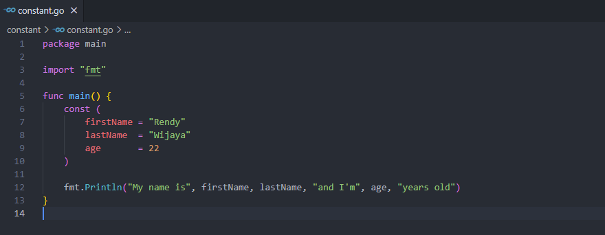 Cara membuat multiple variable pada golang