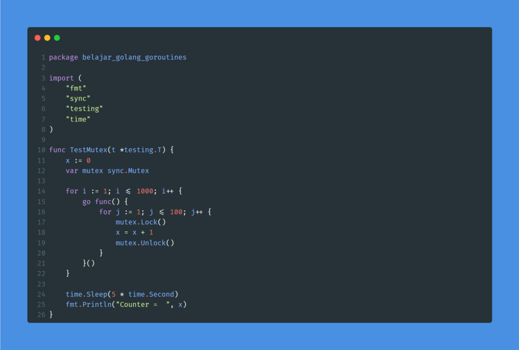 Kode program mutex