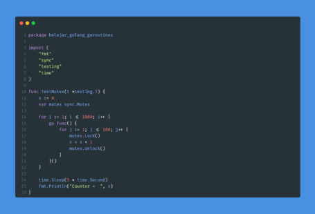 Kode program mutex