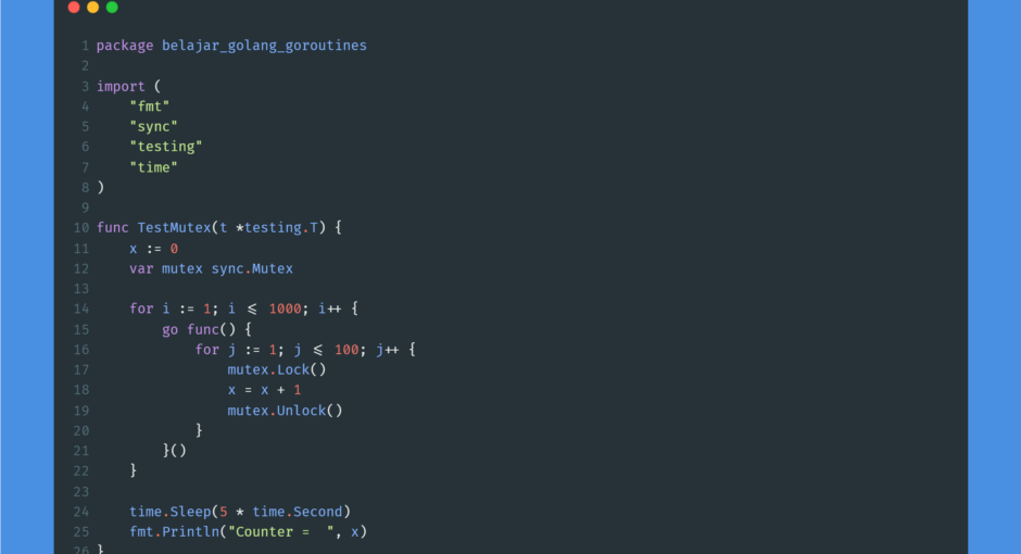 Kode program mutex