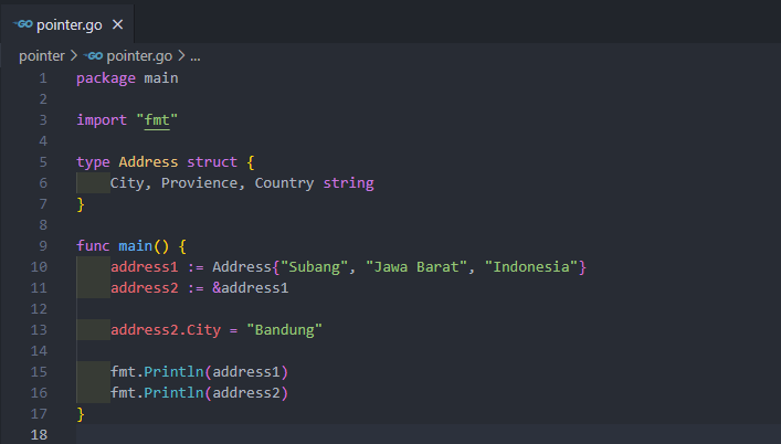 Kode program operator &