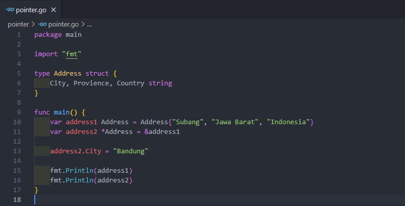 Membuat pass by reference menggunakan pointer (2)