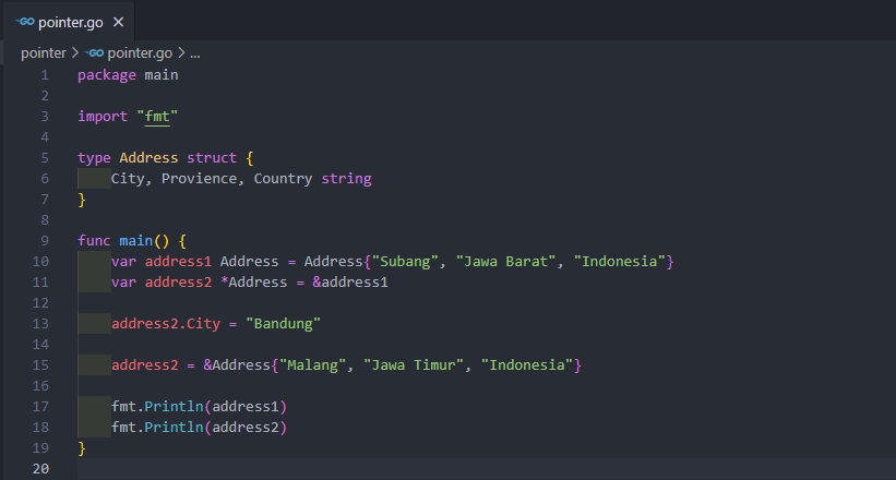 Ubah data variable pointer tanpa operator *
