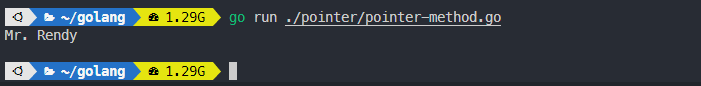 Output method dengan pointer