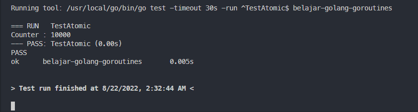 Output kode program atomic