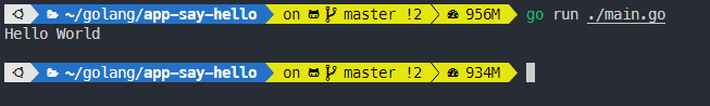 Output app say hello
