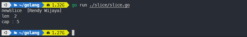 Output slice dari fucntion make pada golang