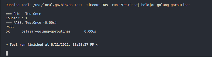 Output kode program once