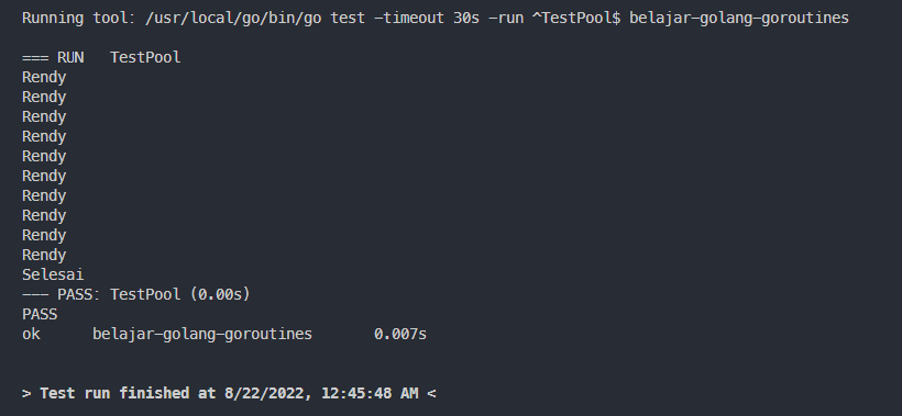 Output kode program pool (1)