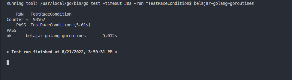 Output kode program race condition (1)