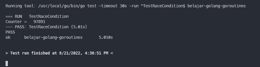 Output kode program race condition (2)
