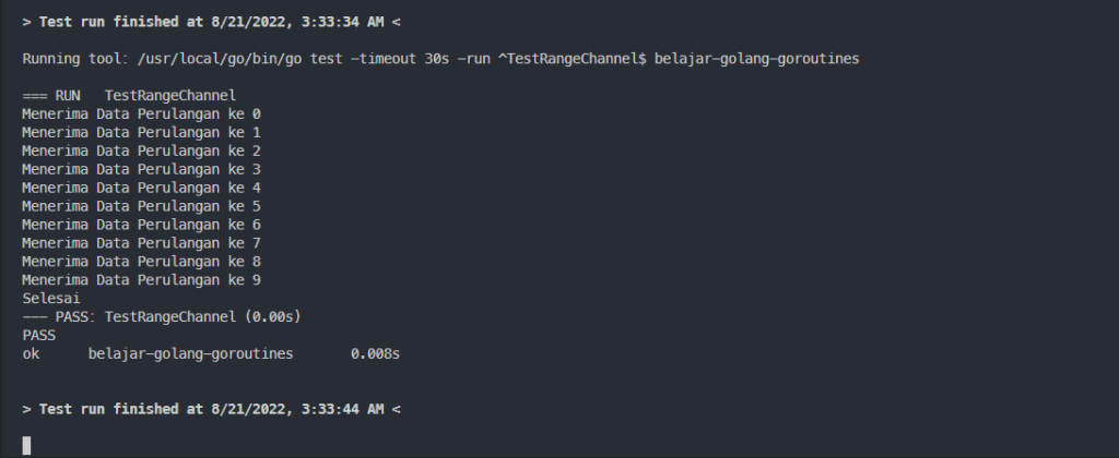 Output kode program range channel