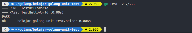 Menjalankan unit test dari root module