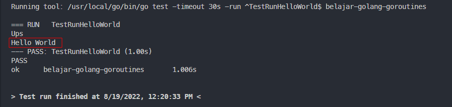 Output goroutine
