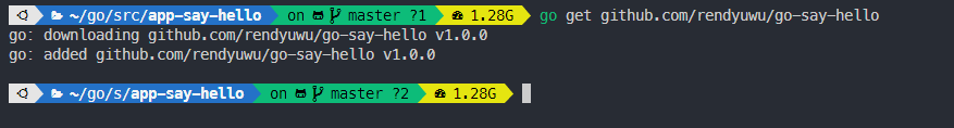 Download module dengan command go get