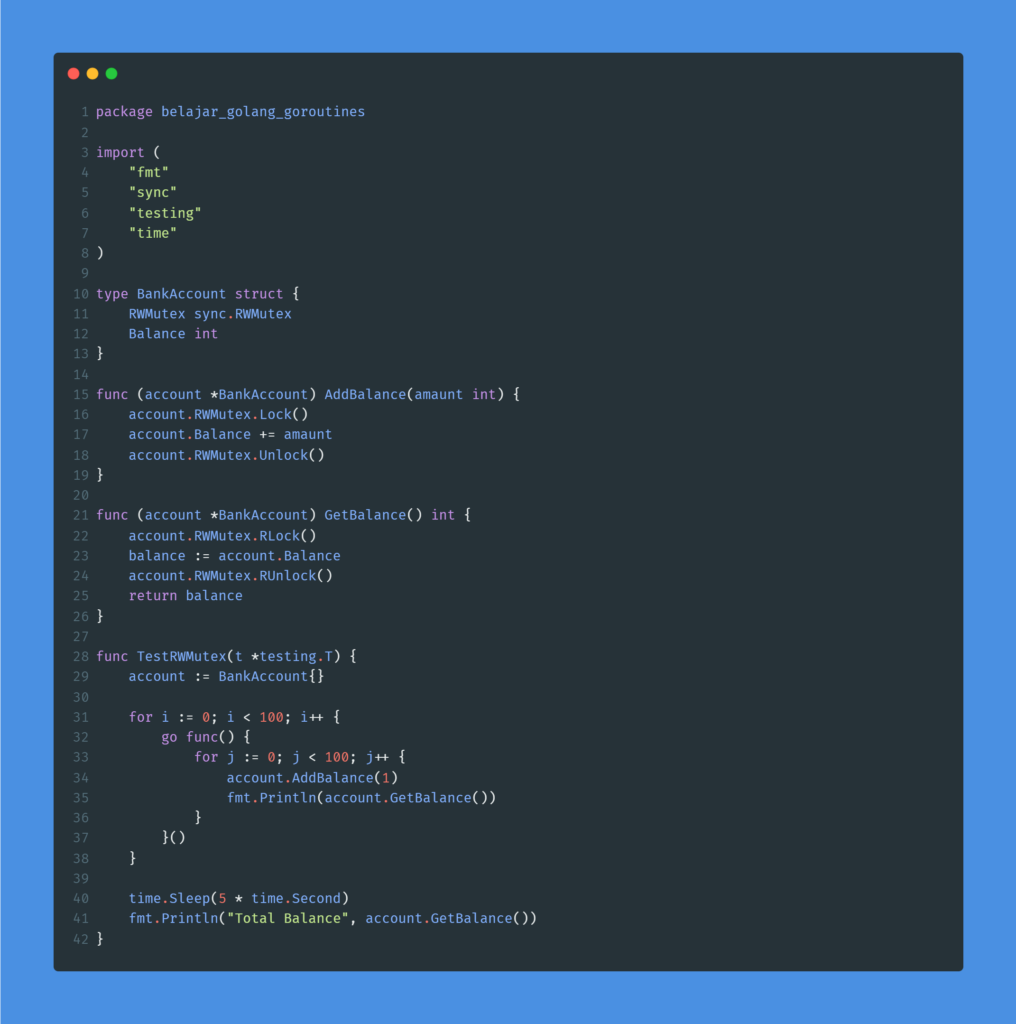 Kode program Read Write Mutex