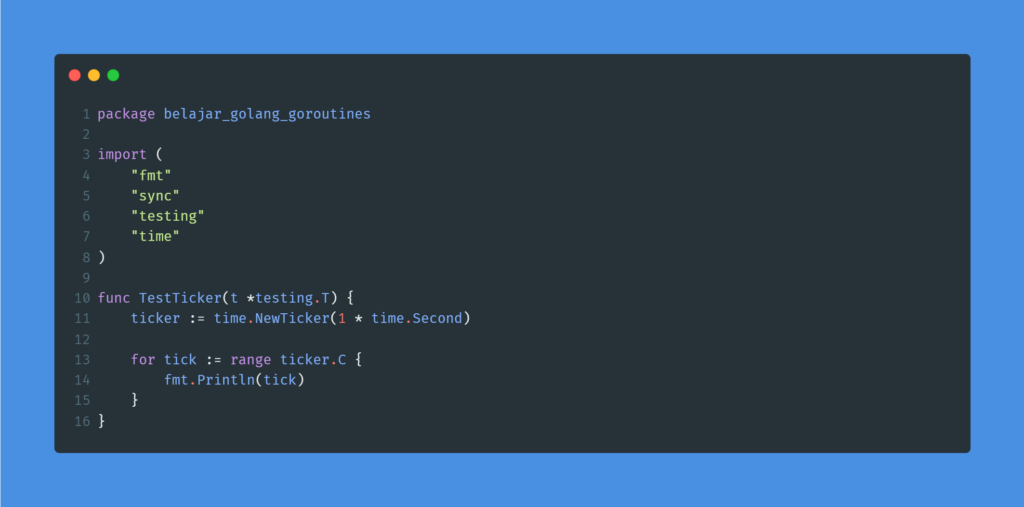 Kode program Ticker