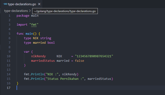 Type declaration