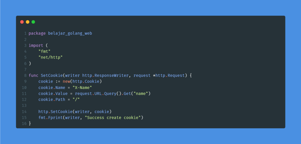 Kode program : Create cookie