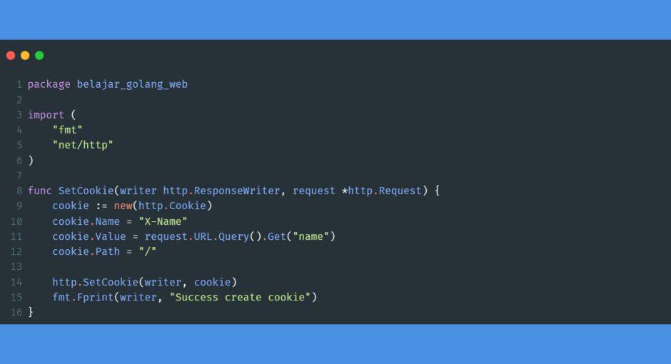 Kode program : Create cookie