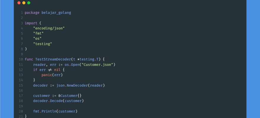 Kode program : JSON stream decoder