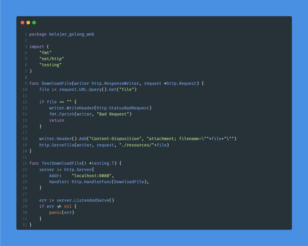 Kode program : Download file