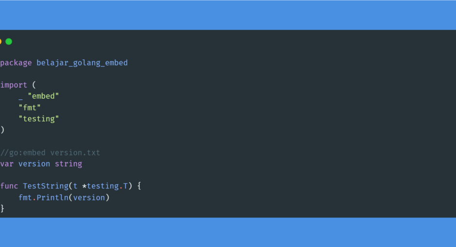 Kode program : Embed string