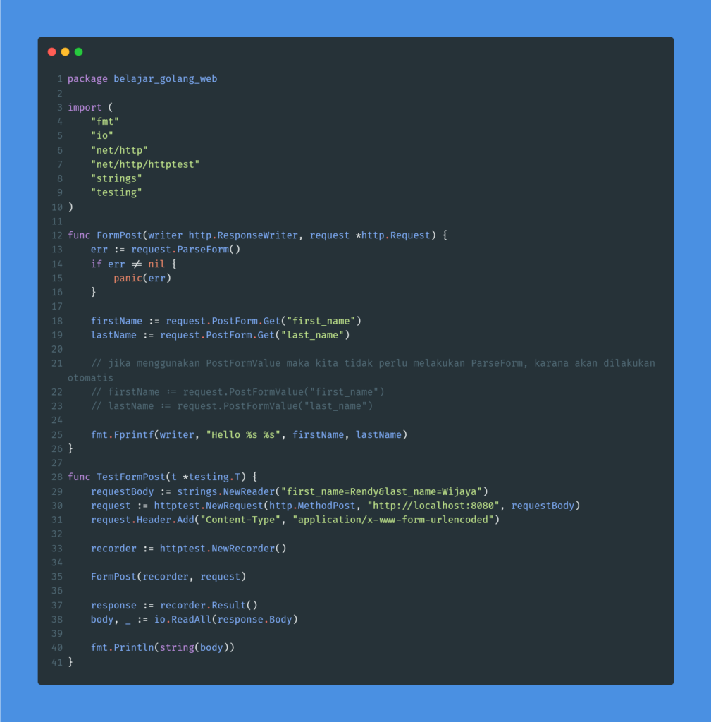 Kode Program : Form Post