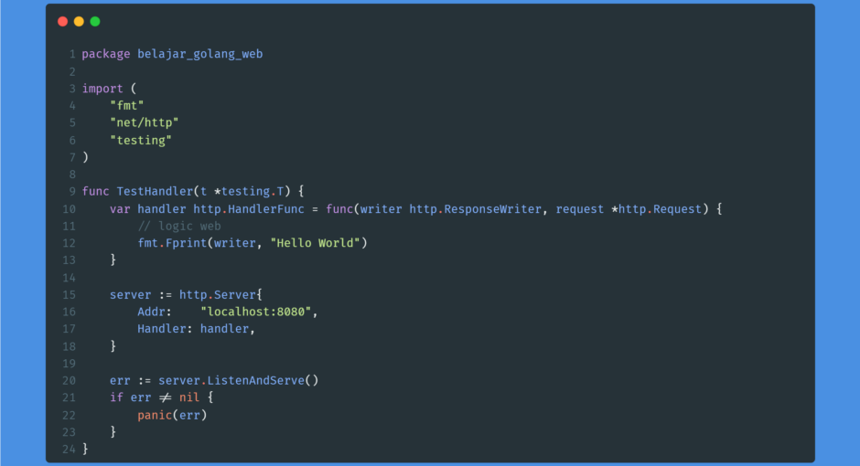 Kode program : Web Handler